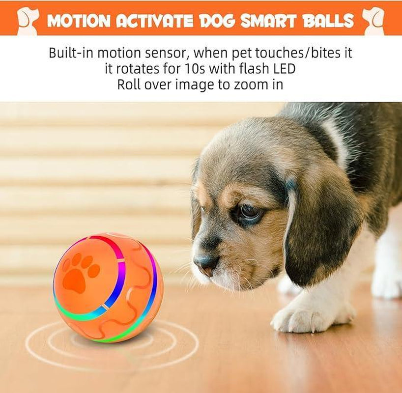 Interactive Dog Toys Dog Ball, Durable Motion Activated Automated Rolling Ball Toys for Dogs and Cats, Small/Medium/Large Dogs, USB Rechargeable