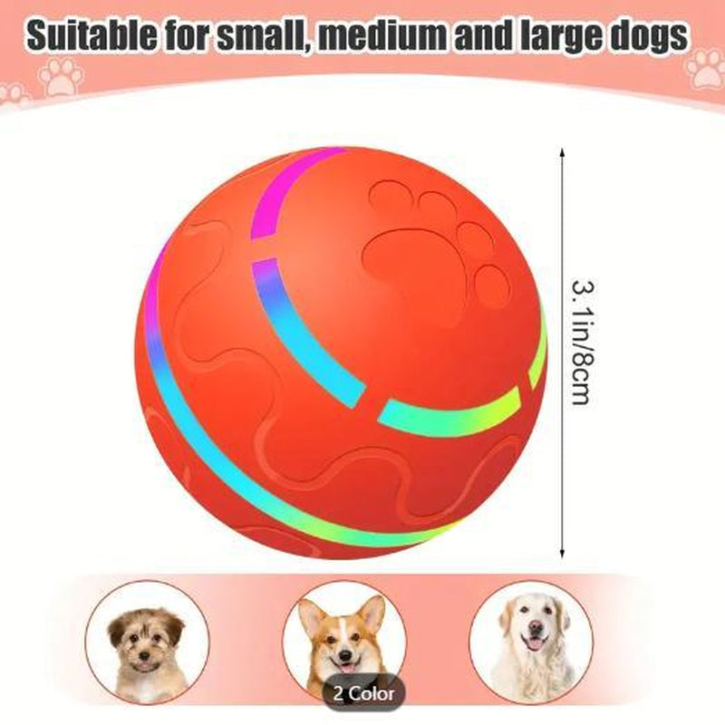 Interactive Dog Toys Dog Ball, Durable Motion Activated Automated Rolling Ball Toys for Dogs and Cats, Small/Medium/Large Dogs, USB Rechargeable